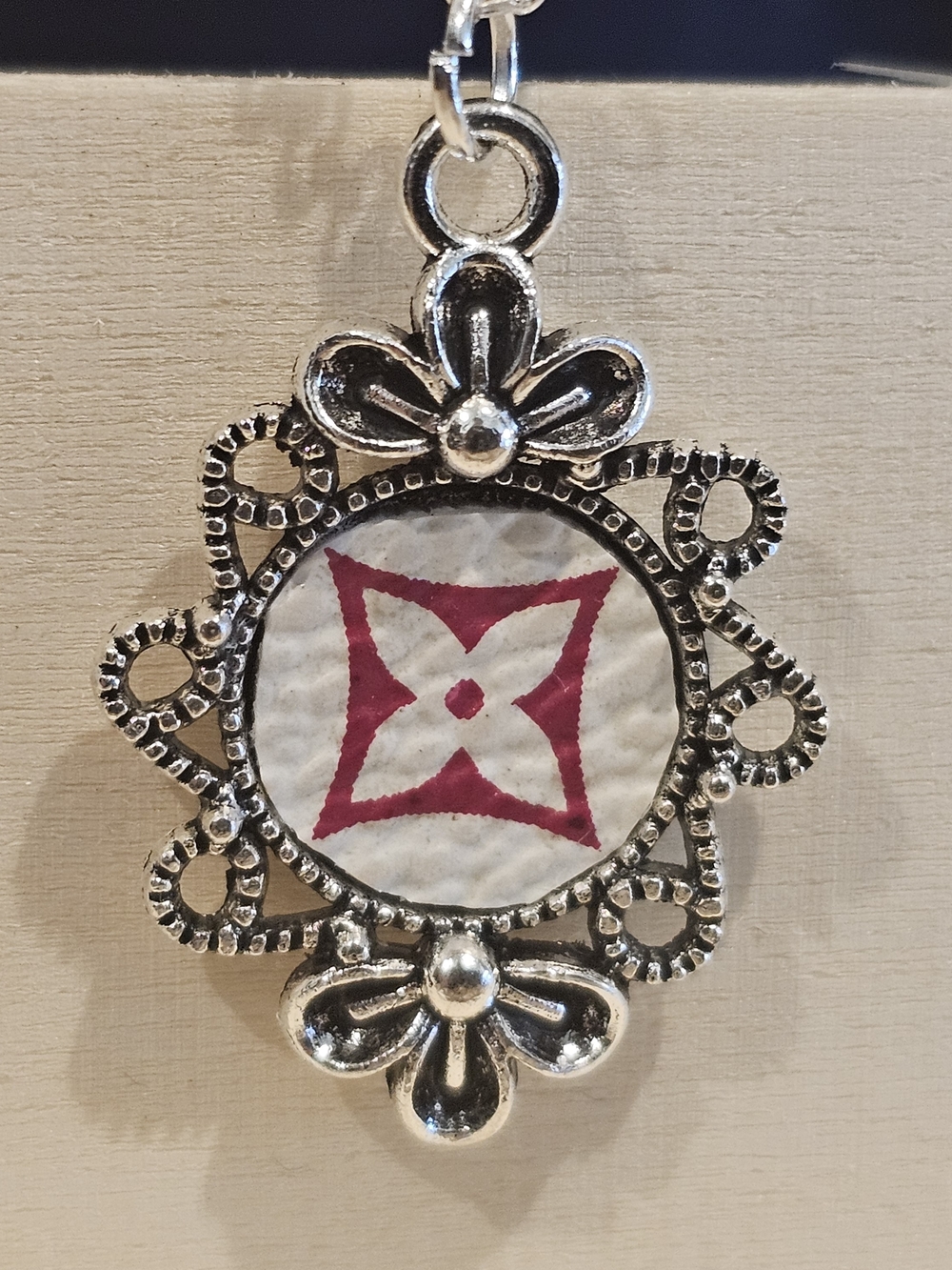 Louis Vuitton Piece In Pendant On 24" Silver Plated Necklace